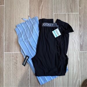 Jockey Black Top with Blue Striped Pants Set